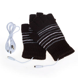 USB-Powered Half-Finger Heating Gloves
